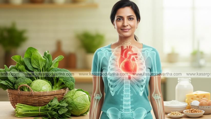  Diagram showing Vitamin K's role in heart and bone health.