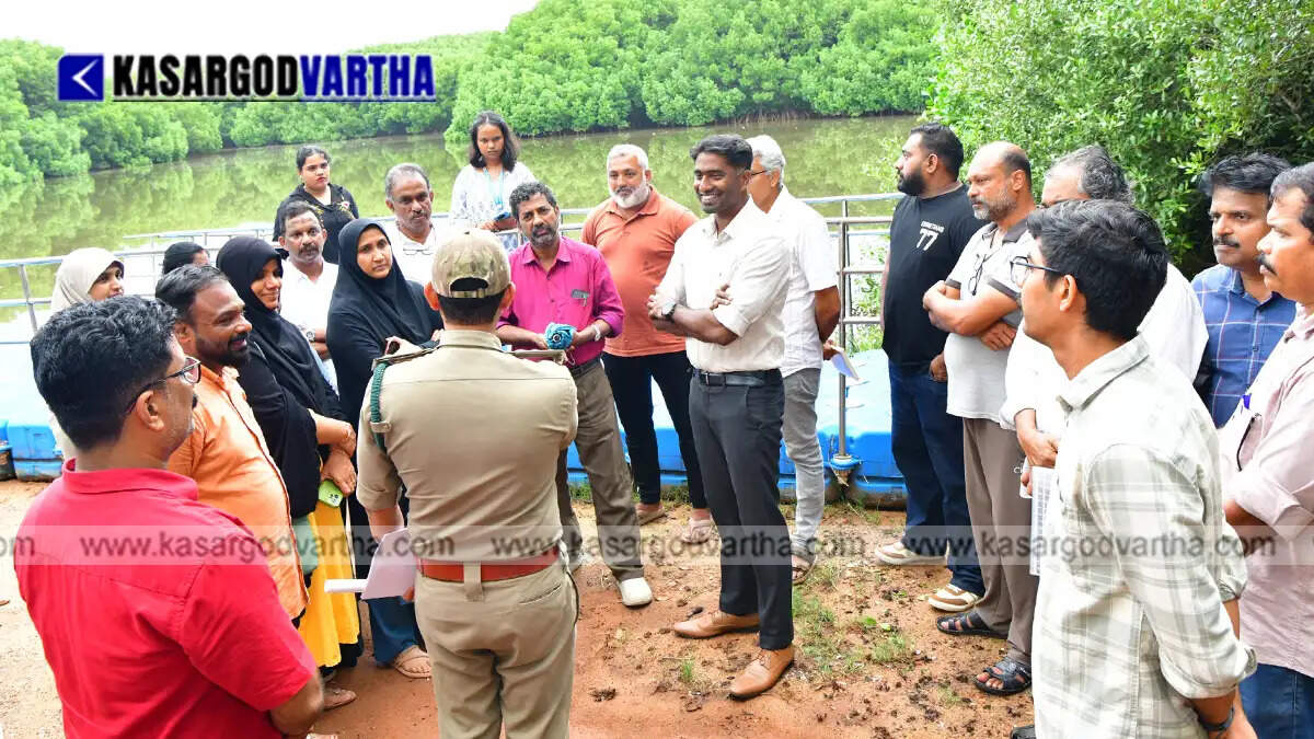 District Collector Arjun Pandiyan inspecting the Nagaravanam site.