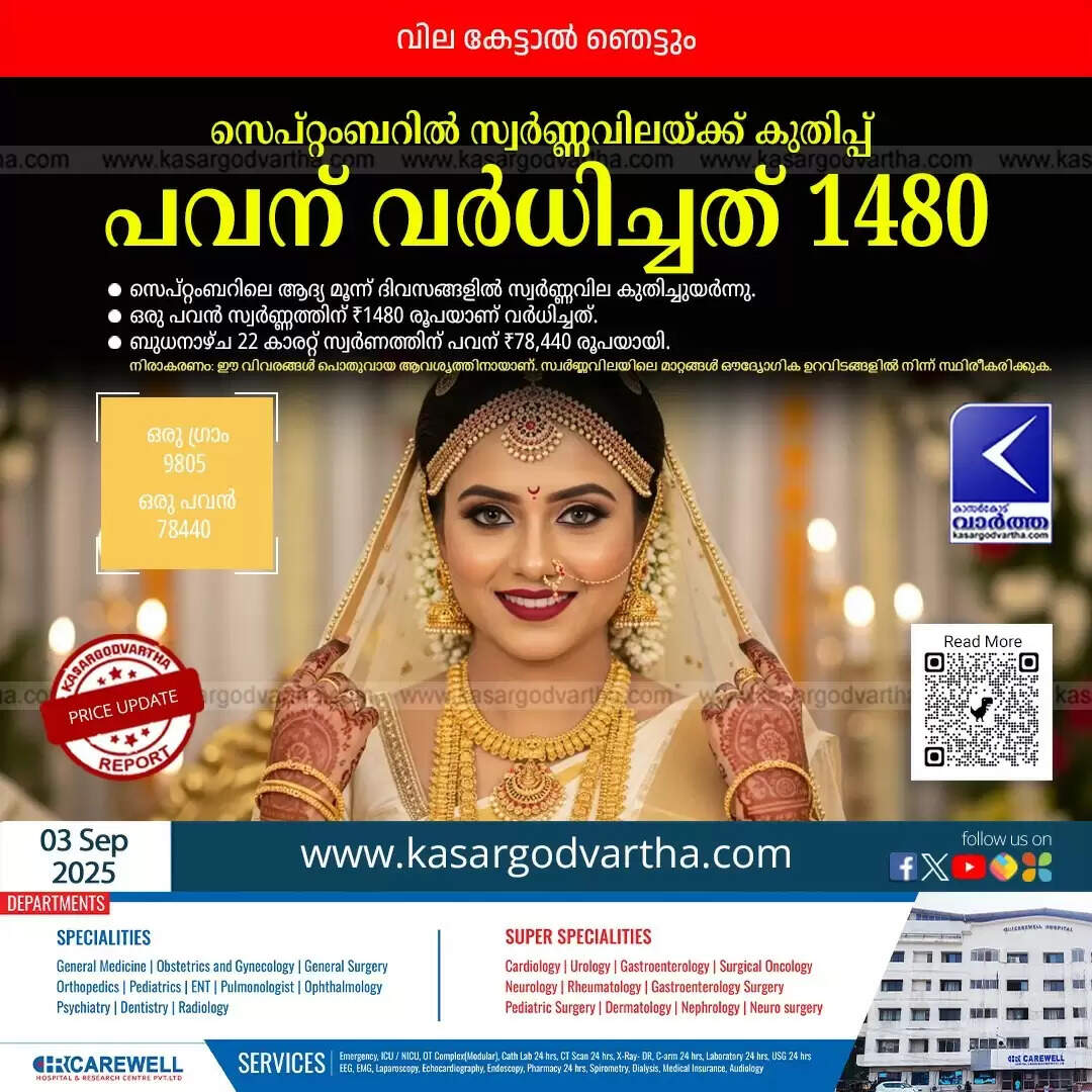 A collection of traditional gold ornaments from Kerala.