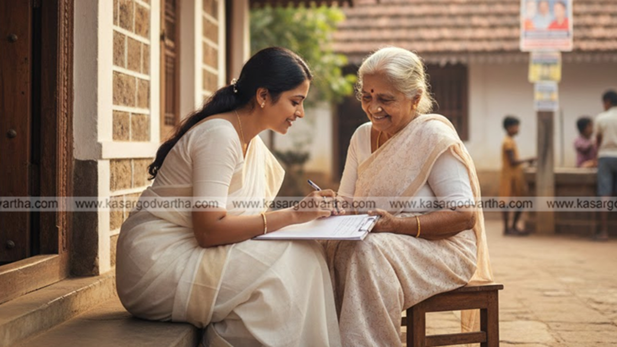 A political candidate helping a voter fill out the SIR form.