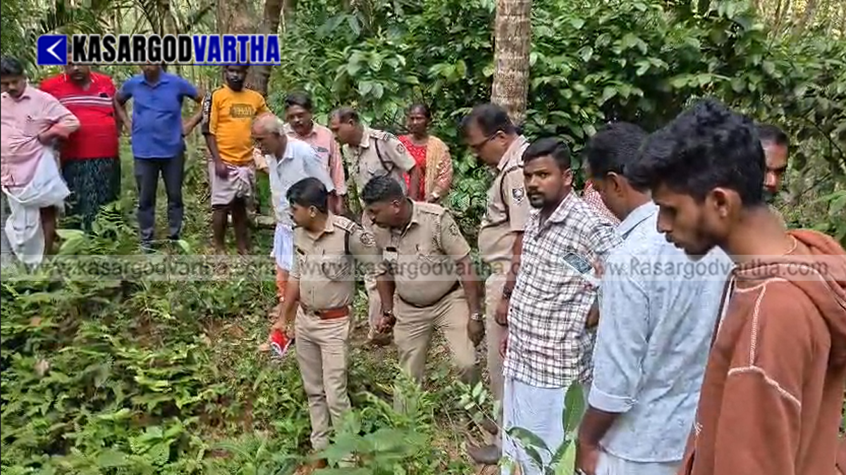 Image reflecting police investigation and pond site in Vellarikundu