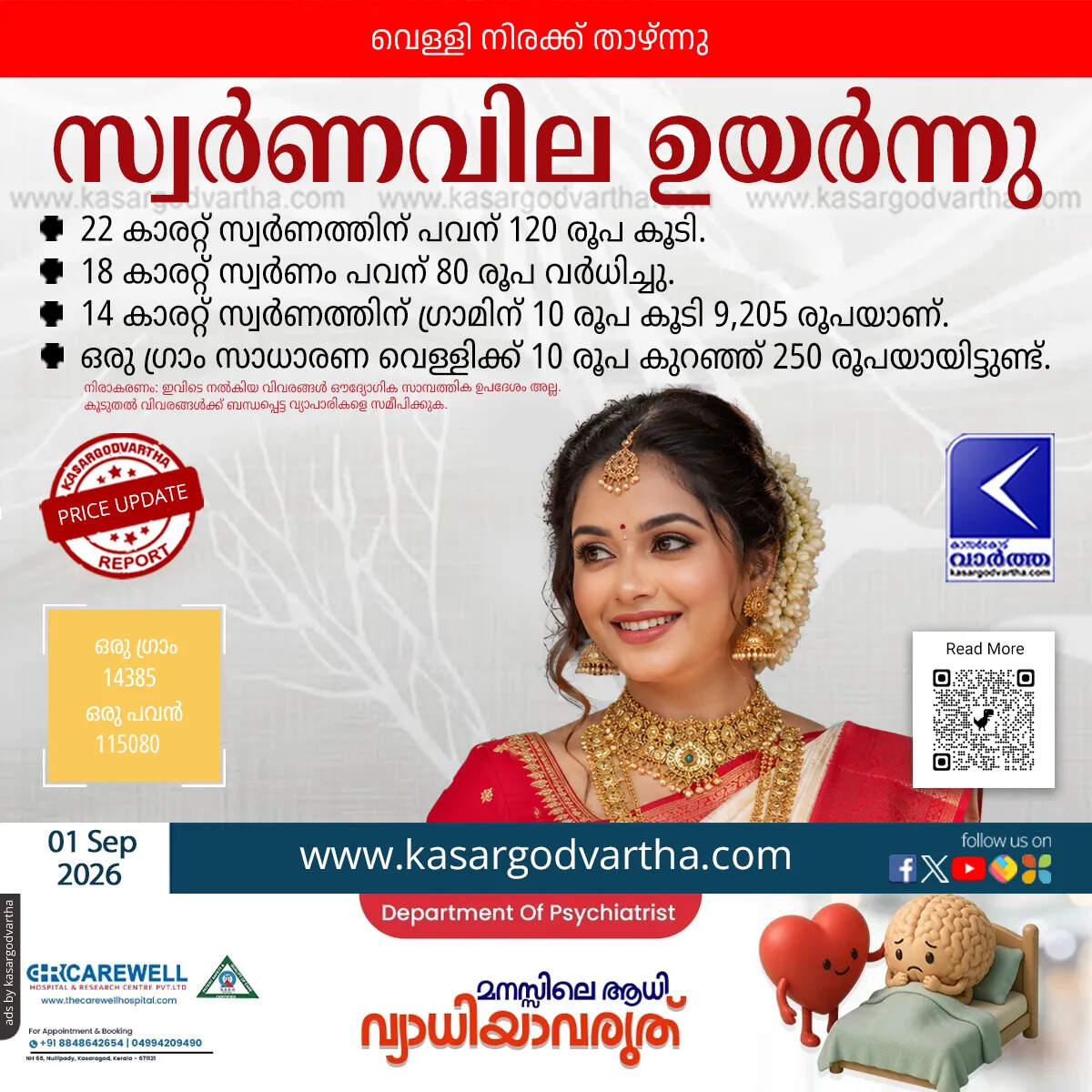 gold price hiked kerala september 1 2026