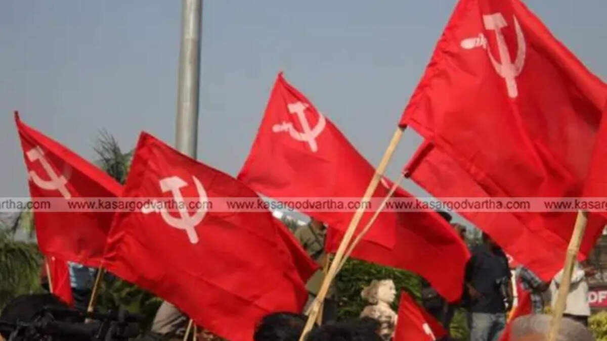 CPI district conference procession in Kanhangad, Kerala.