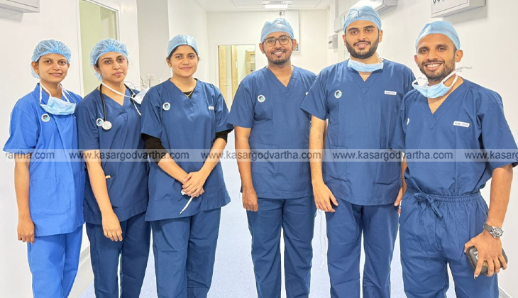 Medical team at Aster MIMS Kasaragod who performed the successful bronchoscopy on the child.