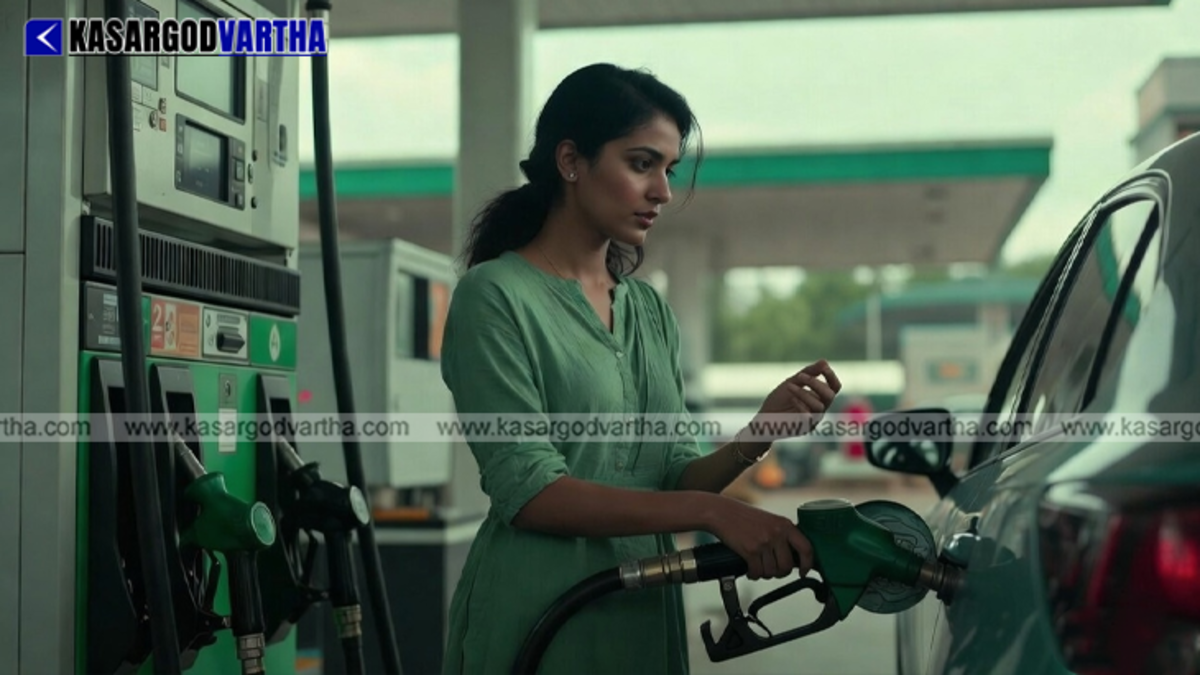 A petrol station showing E20 fuel availability labels.