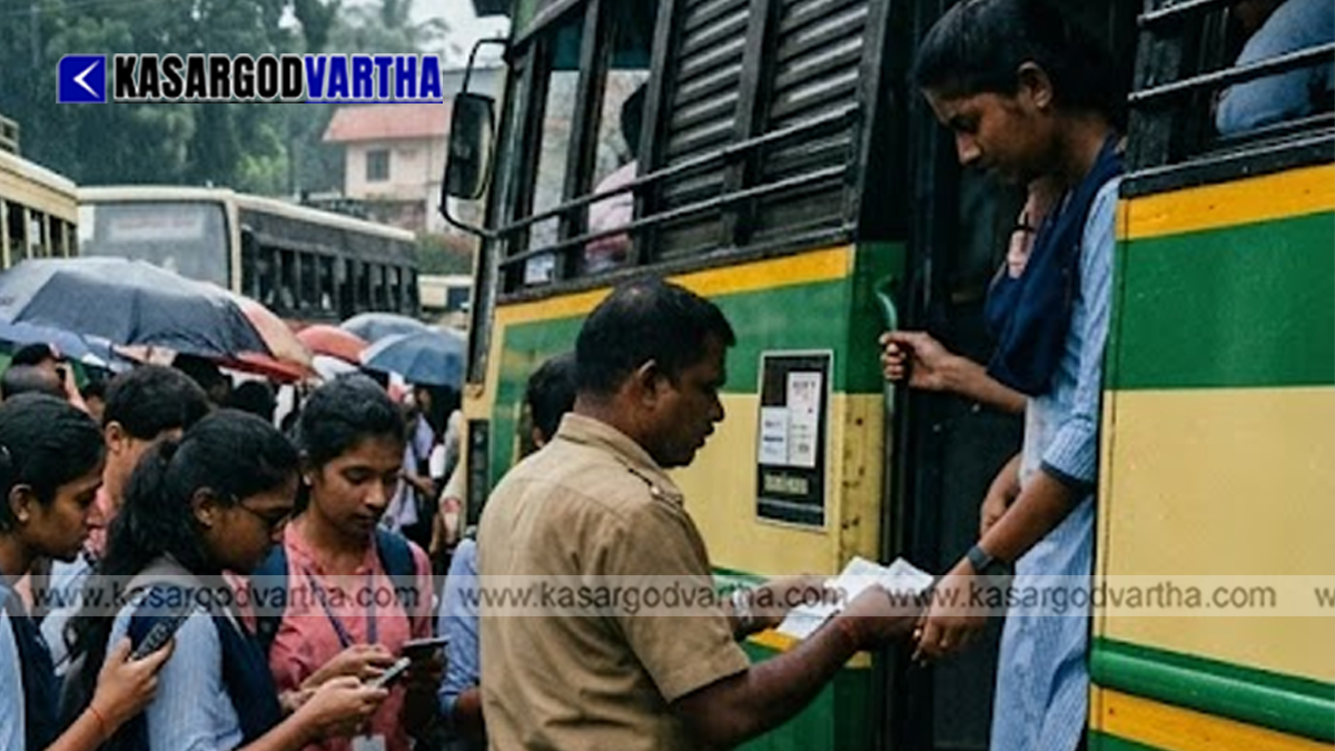  Students waiting for a bus.