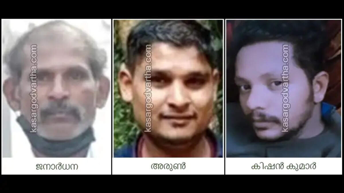 Accident victims in Manjeshwaram, where the car crashed, resulting in three deaths.