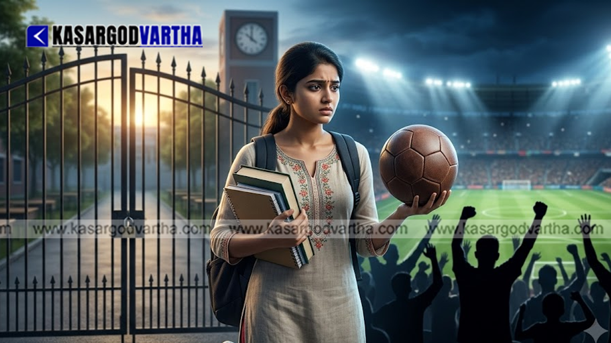 Conceptual image of Kerala students and football fever