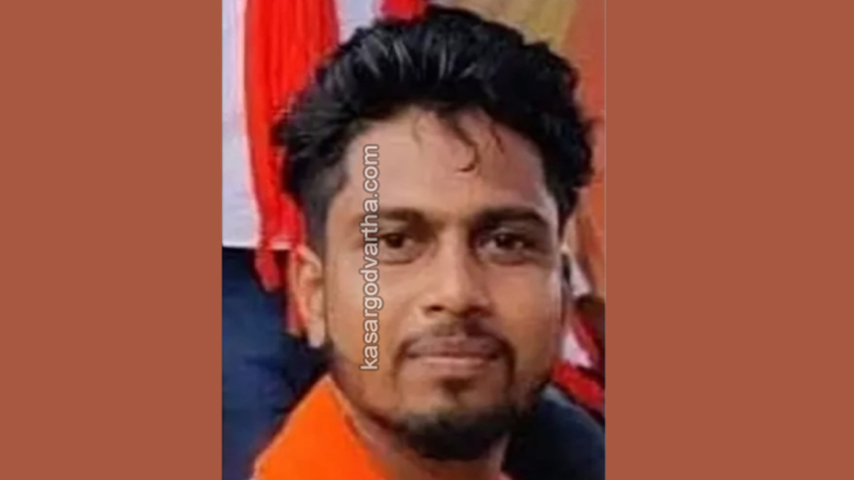 Photo of the arrested Hindu Jagrana Vedike activist Pradeep Pujari.