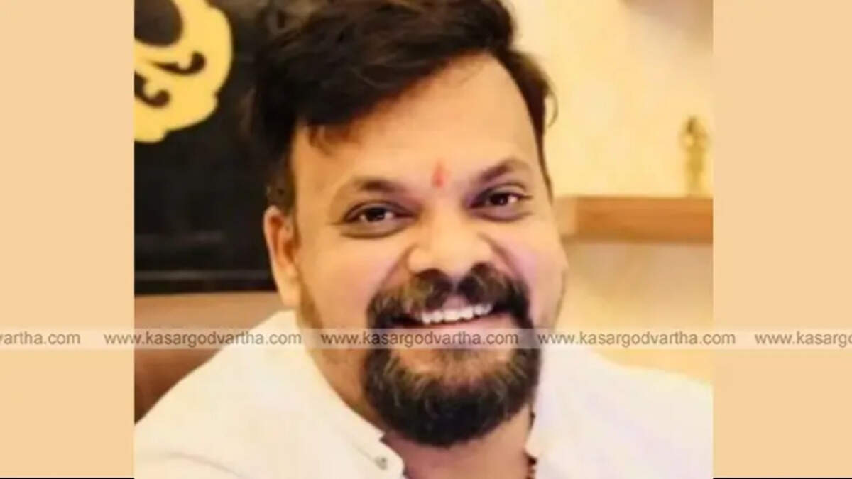 A photo of Mahesh Vikram Hegde arrested by police.