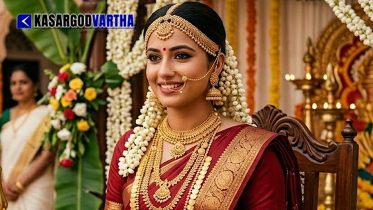 Beautifully crafted traditional Indian gold necklaces and bangles displayed inside a luxury jewellery showroom.