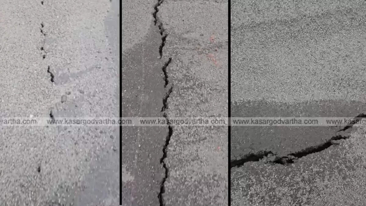 Close-up of a crack on the Chattanchal flyover