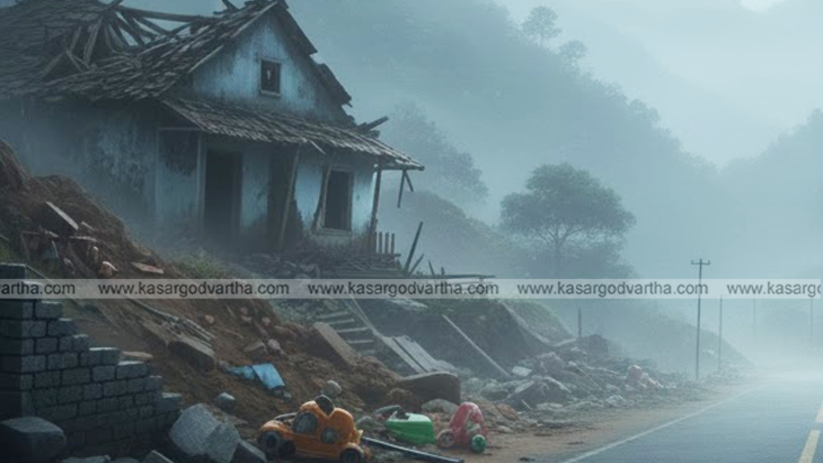 Ashwini, a disabled landslide victim, at the tragedy site