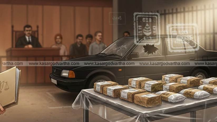 Police arresting suspects involved in a drug trafficking case in Mangaluru.