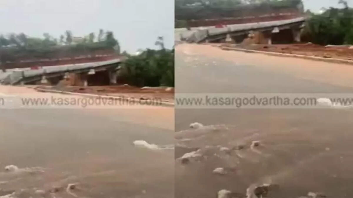  Floodwaters in a residential area in Kasaragod during heavy rains.