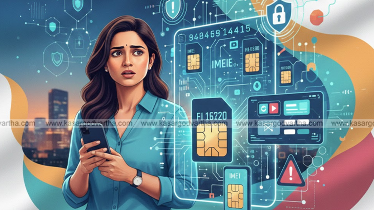Illustration of a SIM card with a legal warning sign.