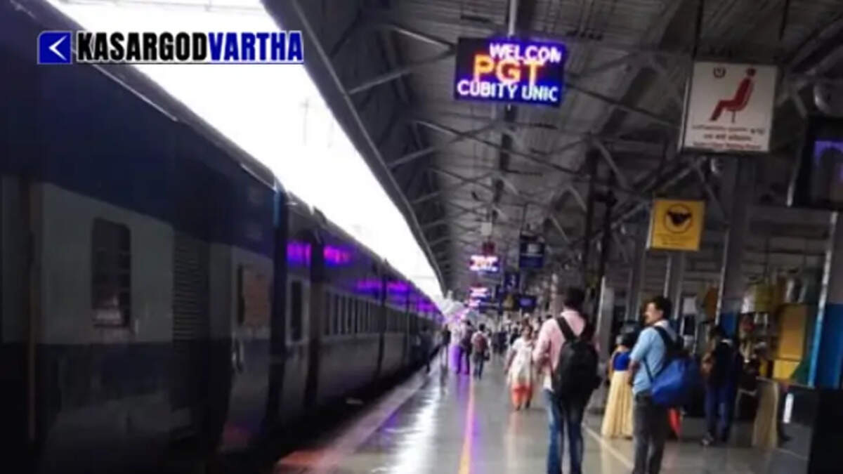 Palaruvi Express train standing at Palakkad junction station