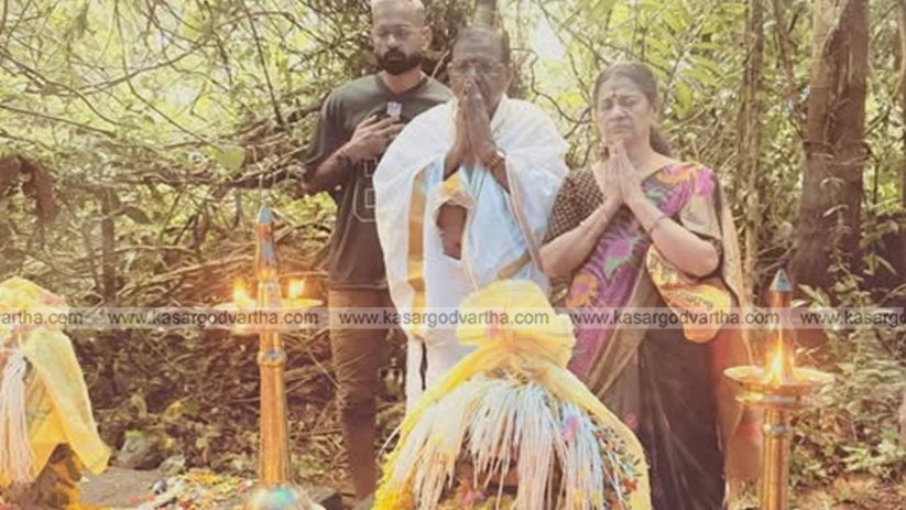 Rajmohan Unnithan MP attending Ayilya Pooja at his family temple