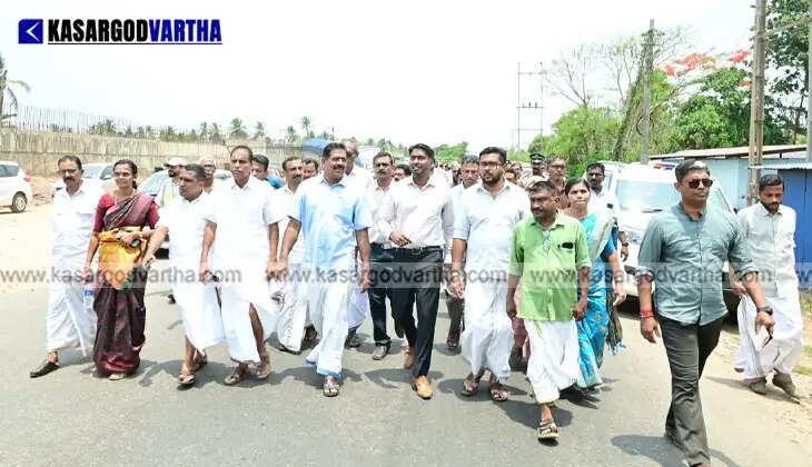 District Collector Arjun Pandian is evaluating the construction of the national highway within the limits of Nileswaram Municipality.&nbsp;