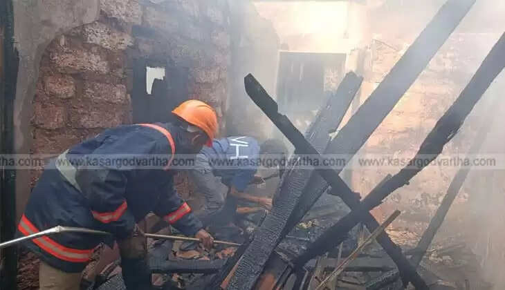 House Fully Gutted in Fire from Gas Stove During Cooking in Kasaragod