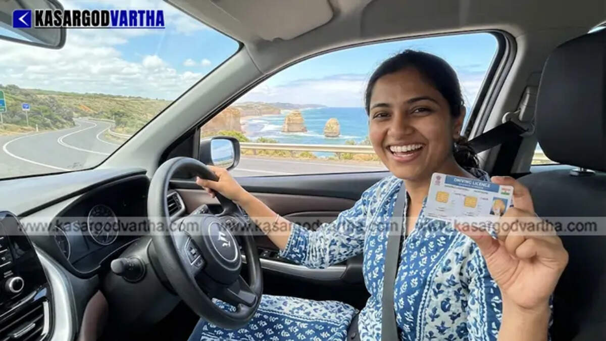 A person driving a car in a foreign country with beautiful scenery, representing driving abroad.