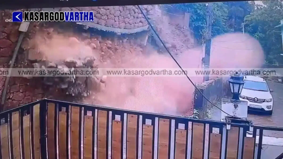 Boundary wall collapses at UBMC School in Kanhangad; major tragedy averted as students were inside classrooms.