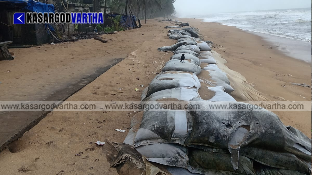 Image representing collapsed compound wall and severe sea erosion at CPCRI Kasaragod