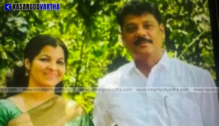 Portrait of Venugopalan Nair and Smitha who were found dead in Poynachi