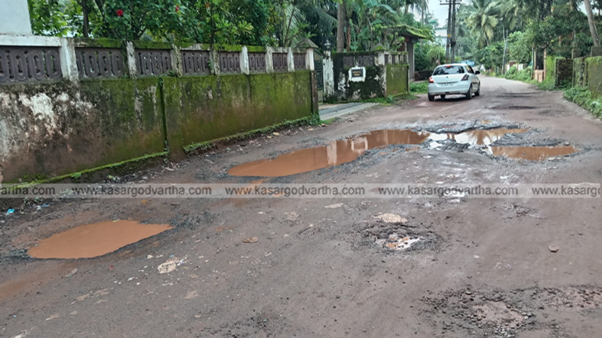 Damaged coastal road at Uppala Berikka beach due to sea erosion