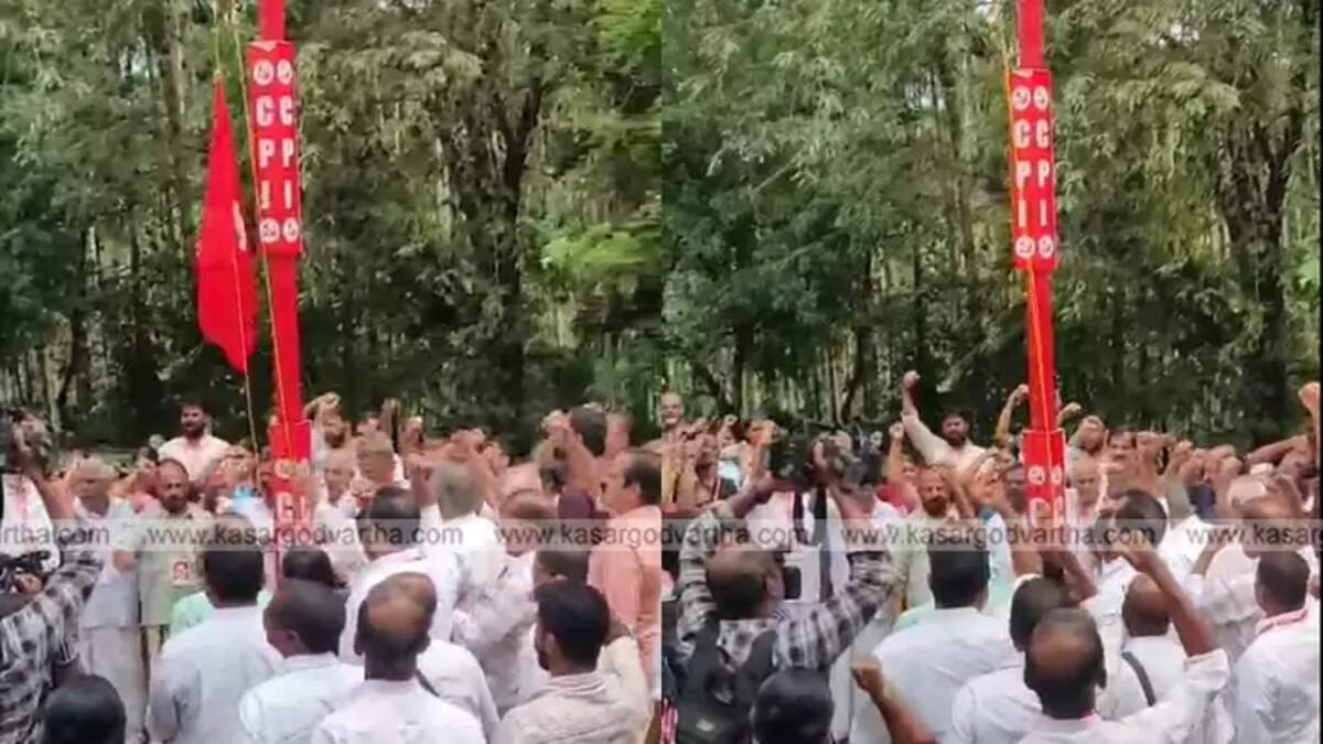  Red volunteer march at CPI Kasaragod district conference in Vellarikundu