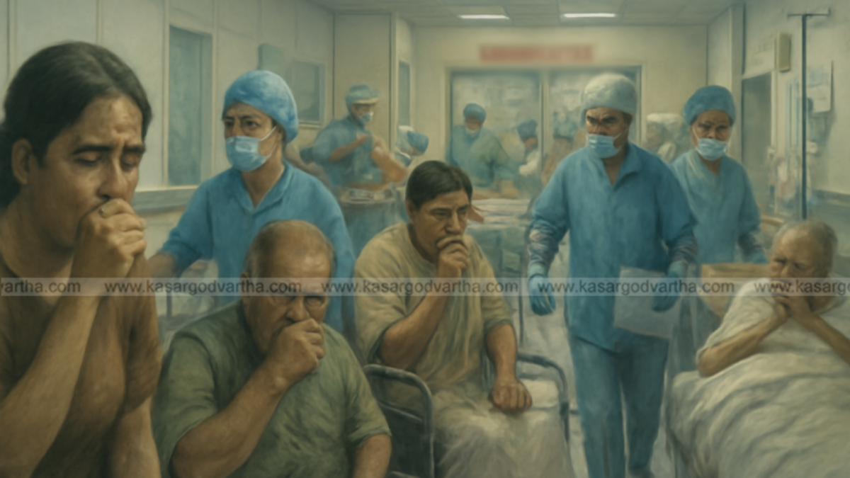 Crowd at Kasaragod General Hospital seeking treatment.