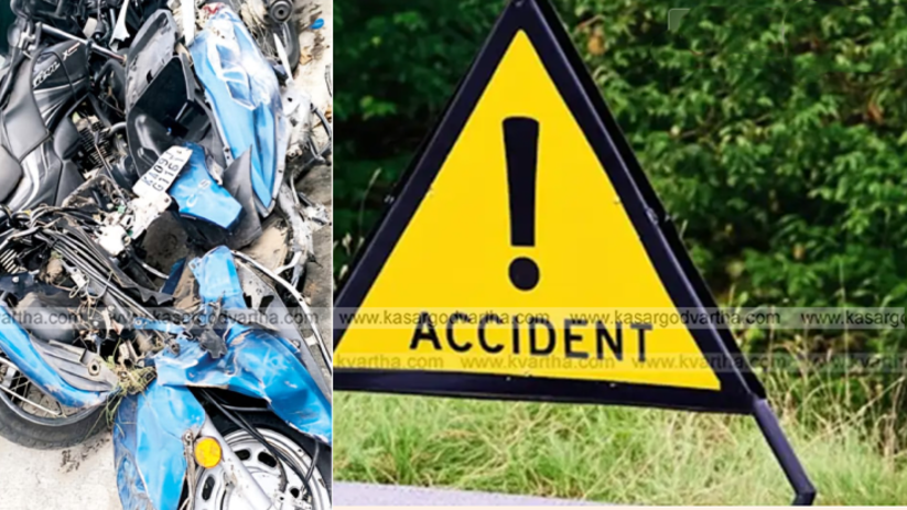  KSRTC bus and damaged scooter at accident site