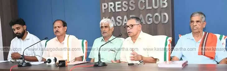 Naramapadi Temple officials at the press meet announcing the re-consecration ceremony.