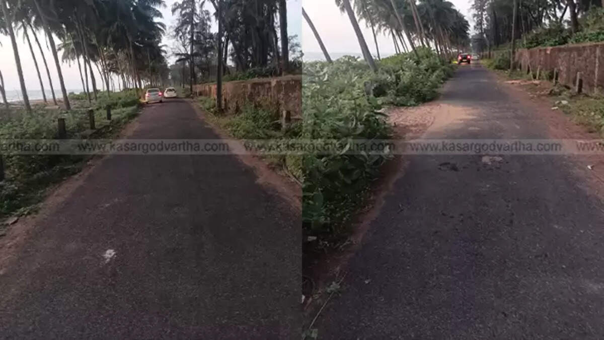 Image of Cherangai Coastal Road connecting with Kasargod town