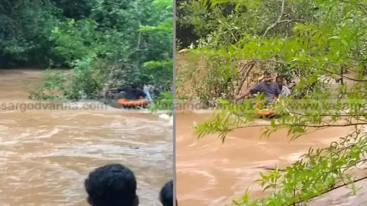 Kuttikol: Miraculous escape for driver and his friend as car falls into river,&nbsp;Bethurpara, Pallanchi, Adoor Pandi Road, Ambalathara Native