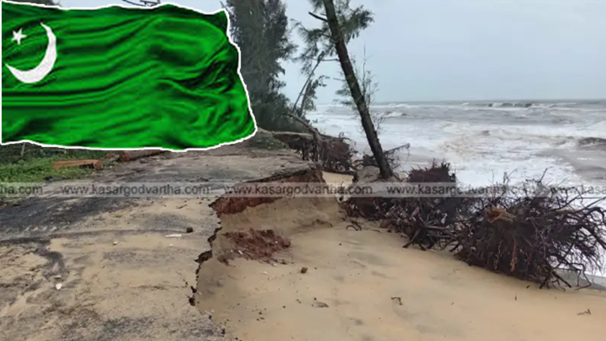 House damaged by coastal erosion in Uduma, Kerala.