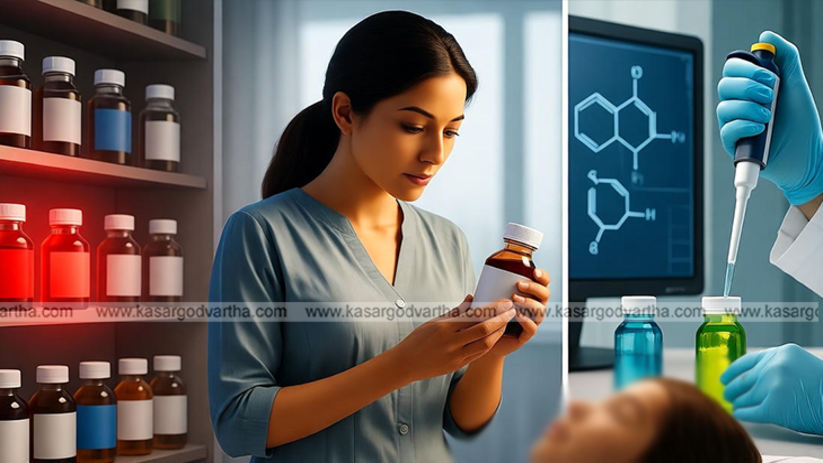 Image showing contaminated cough syrup bottles.