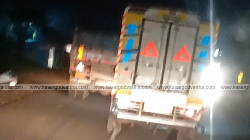 Fish lorry waste water on Kasargod road