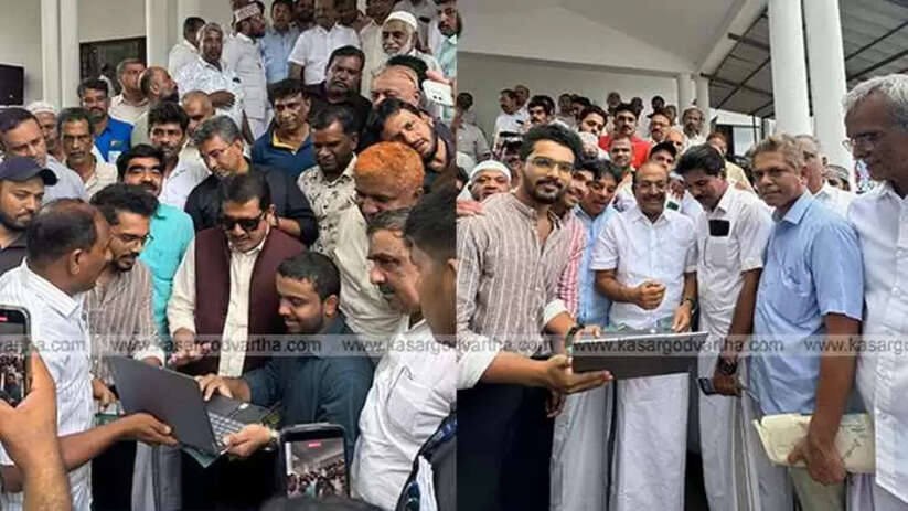 Karnataka Waqf Minister Sameer Ahmed and PK Kunhalikkutty MLA at the Albishara launch event.