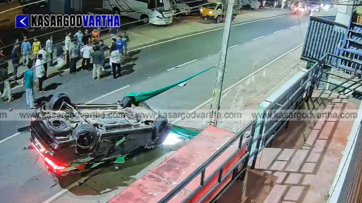 CCTV footage of a severe car crash at Karanthakad junction