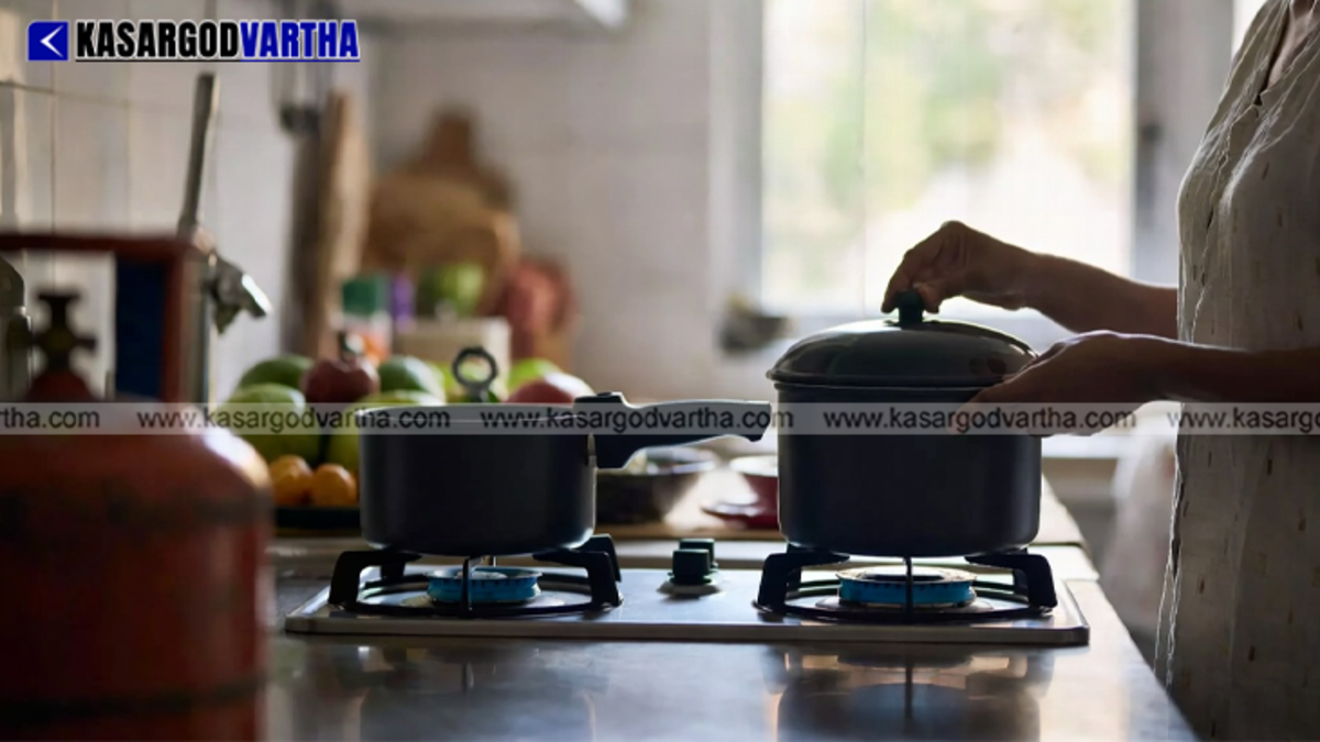  A homemaker preparing vegetables before turning on the gas stove to save fuel