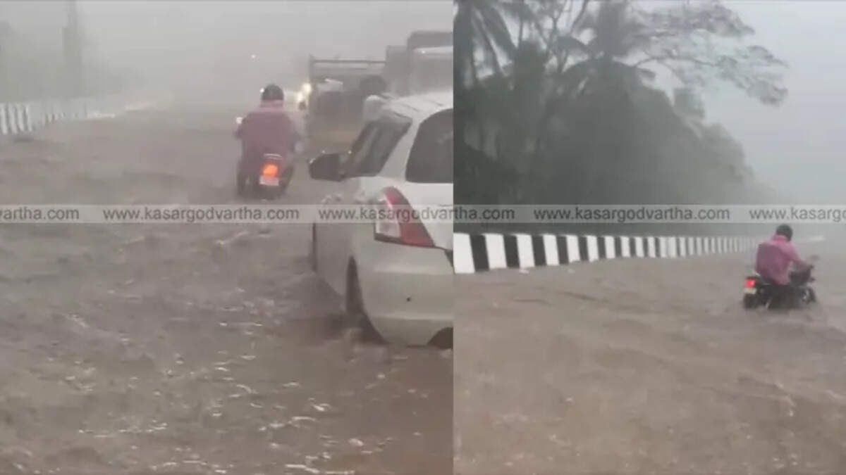 National Highway submerged in floodwater in Shiriya