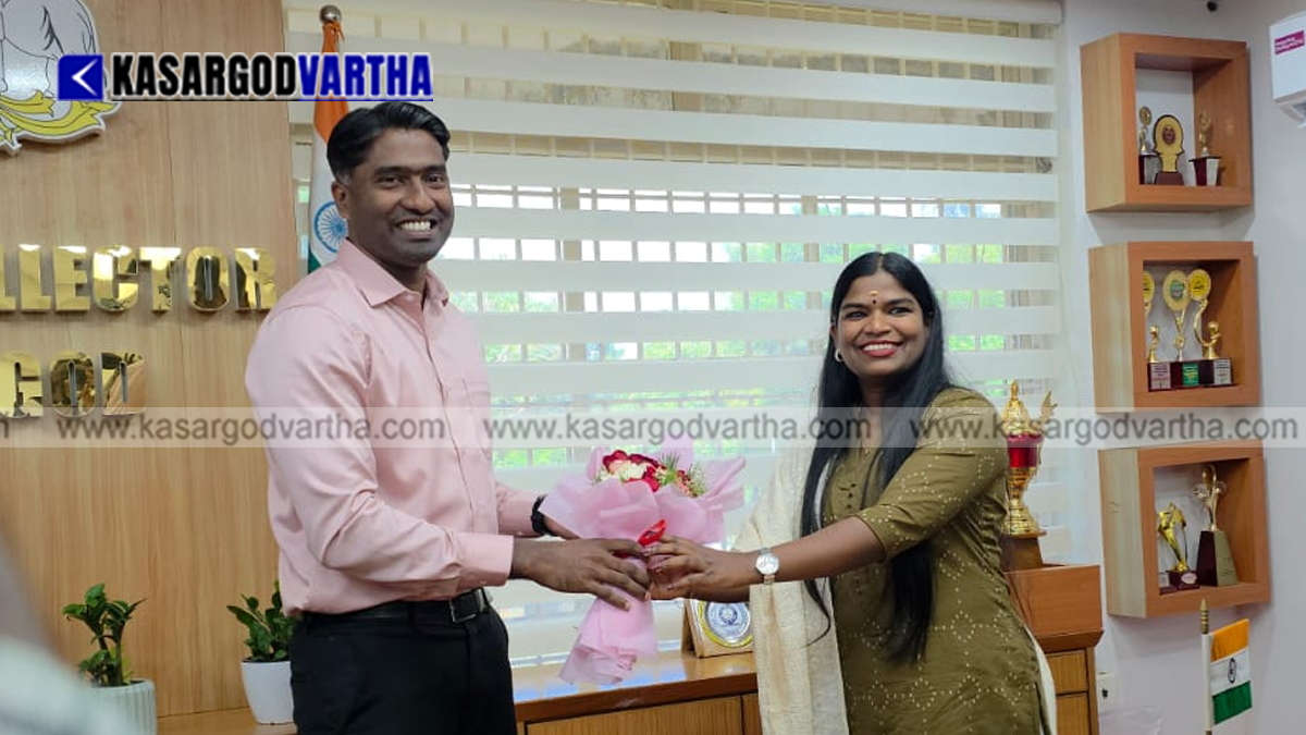 Image reflecting Sreedhanya Suresh taking charge as Kasaragod District Collector