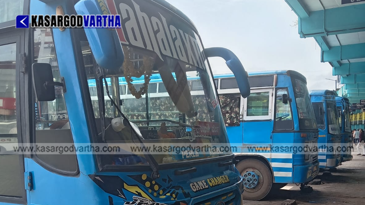  Private bus operating in the Kasaragod-Thalappady route.