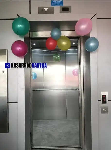 A view of the second newly commissioned lift at Kasaragod railway station.