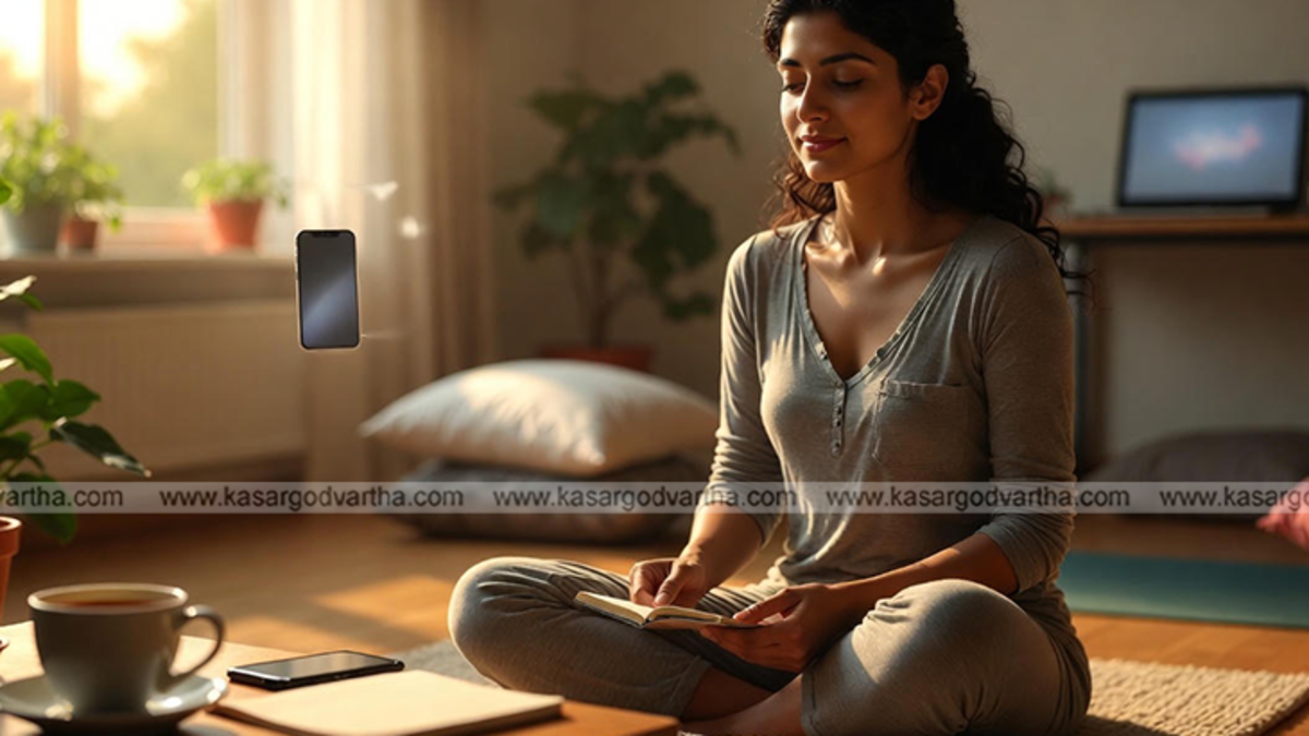 Person reading a book instead of using a phone for digital detox.