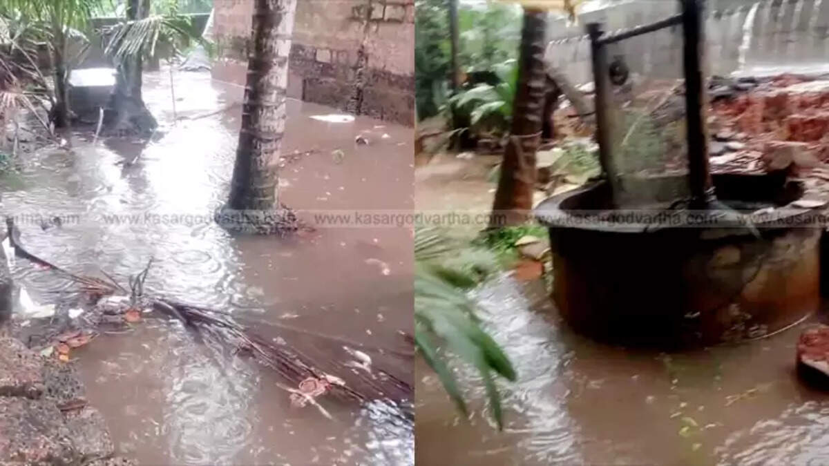 A flooded house in Uppala due to heavy rains and national highway construction.