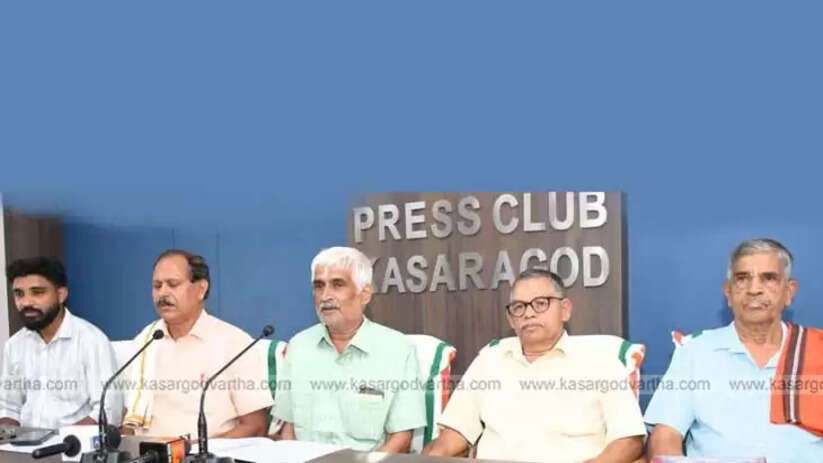 Naramapadi Temple officials at the press meet announcing the re-consecration ceremony.