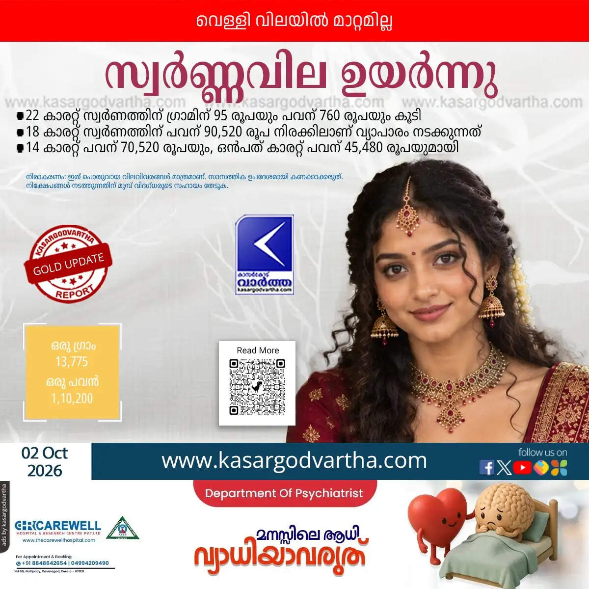 gold price rises kerala october 2 sovereign crosses 110200