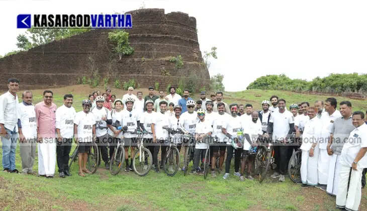 District Collector leading a bicycle ride event in Kerala.